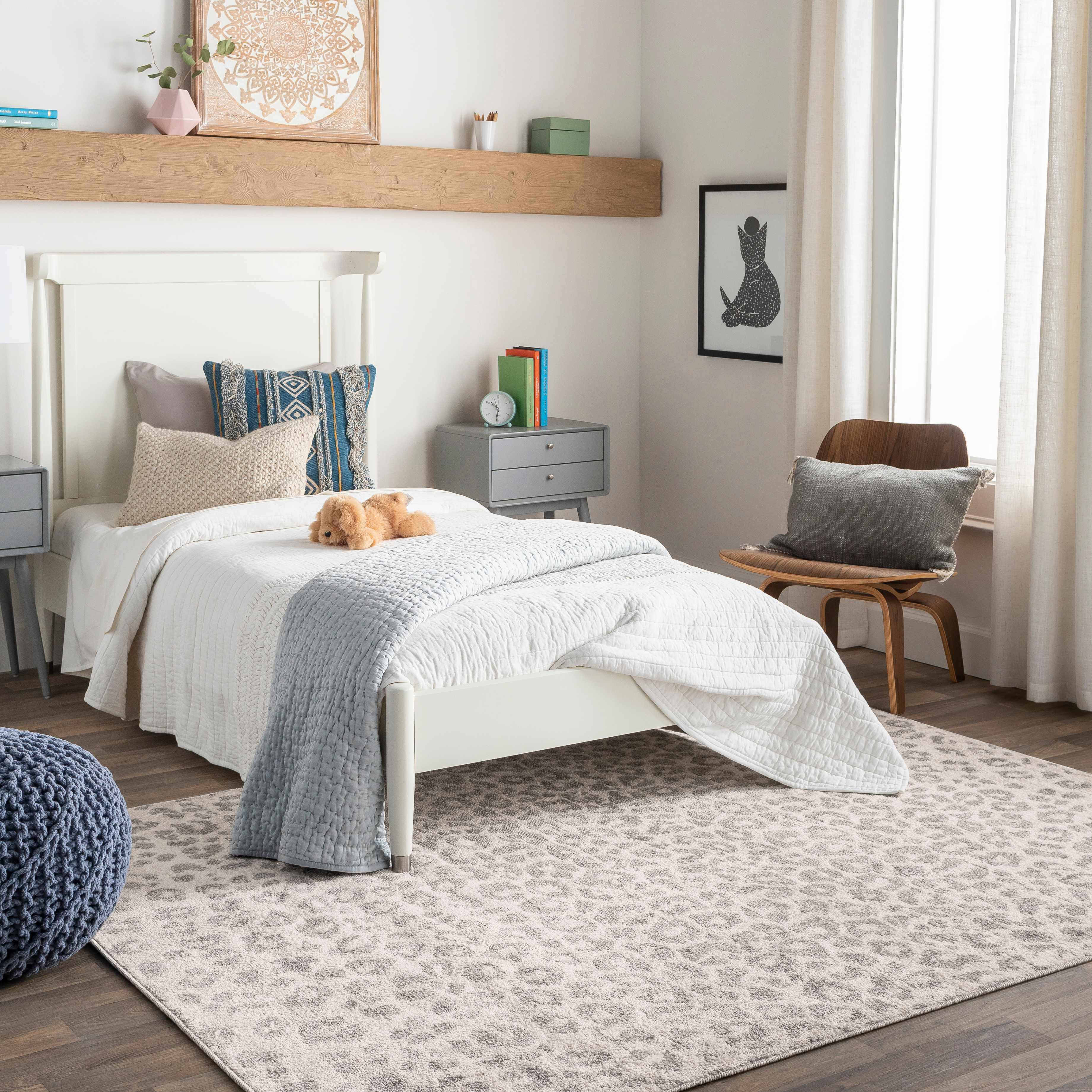 Alfombra con estampado de leopardo en color beige Liversedge