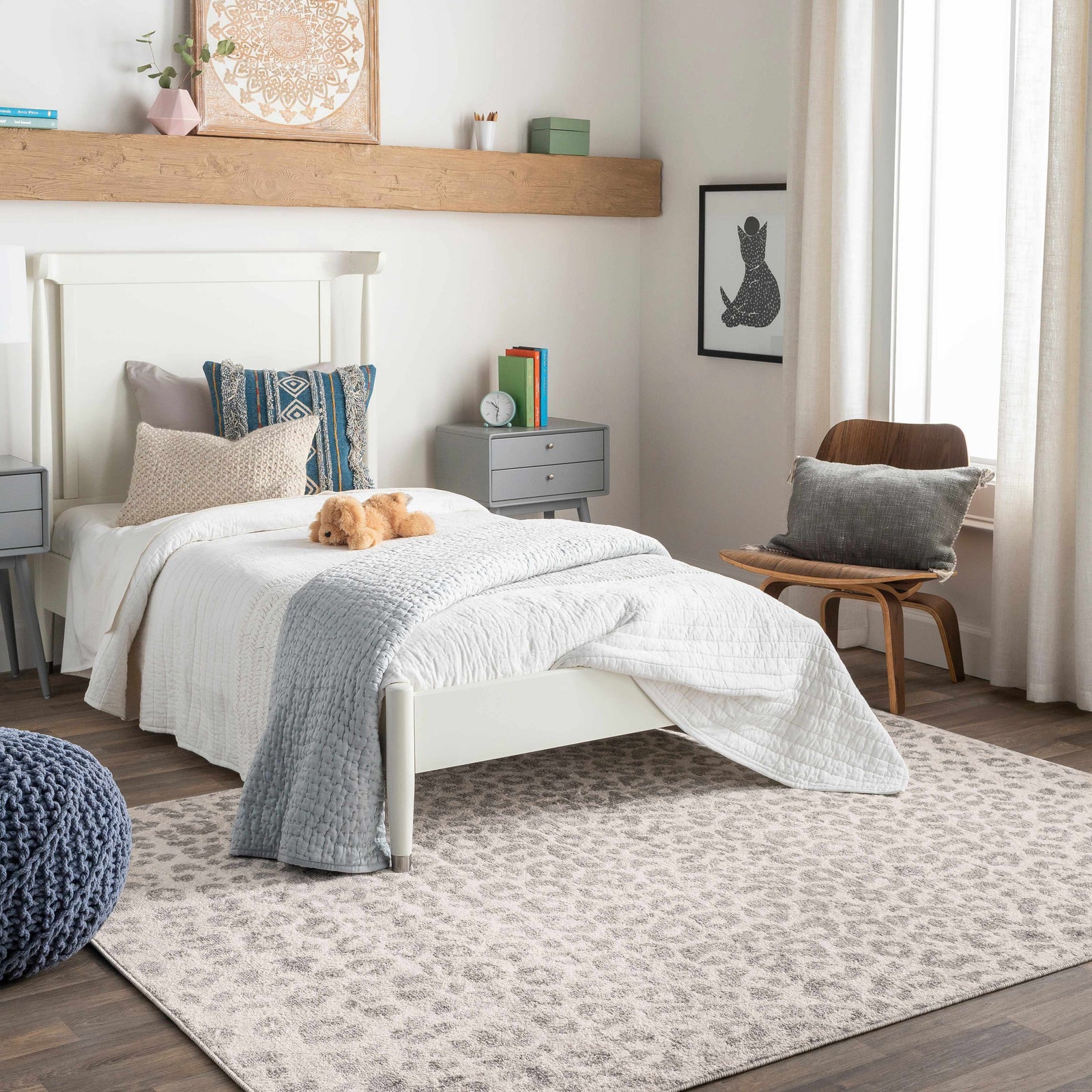 Alfombra con estampado de leopardo en color beige Liversedge