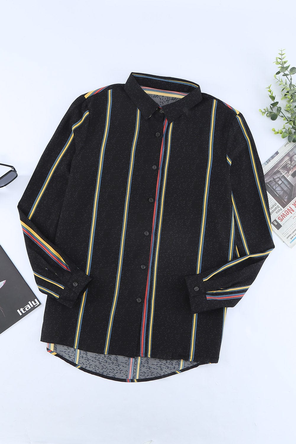 Versatile Striped Button-Up Shirt