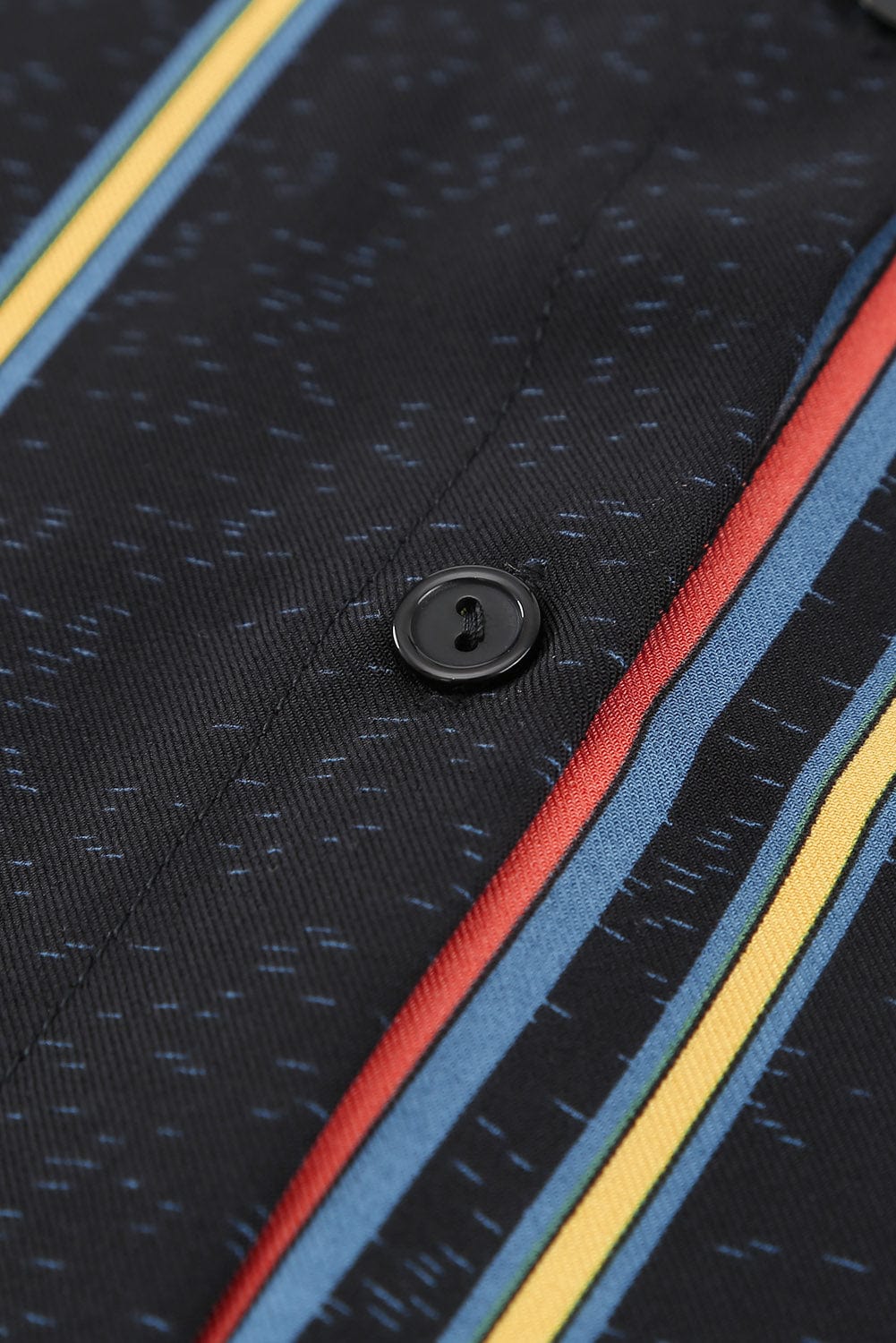 Versatile Striped Button-Up Shirt