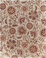 Longford Beige Floral Wool Carpet