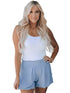 Loose-Fit High Waist Ruffle Wide-Leg Cotton Shorts In Various Colors