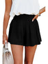 Loose-Fit High Waist Ruffle Wide-Leg Cotton Shorts In Various Colors