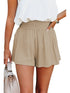 Loose-Fit High Waist Ruffle Wide-Leg Cotton Shorts In Various Colors