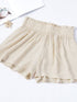 Loose-Fit High Waist Ruffle Wide-Leg Cotton Shorts In Various Colors