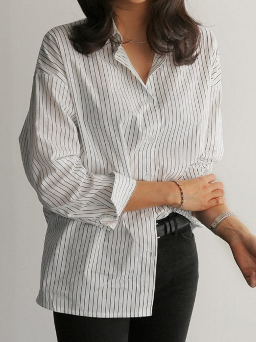 Long Sleeve Striped Blouse