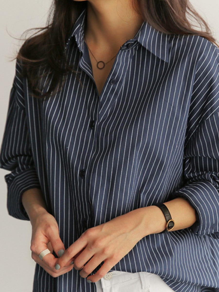 Long Sleeve Striped Blouse