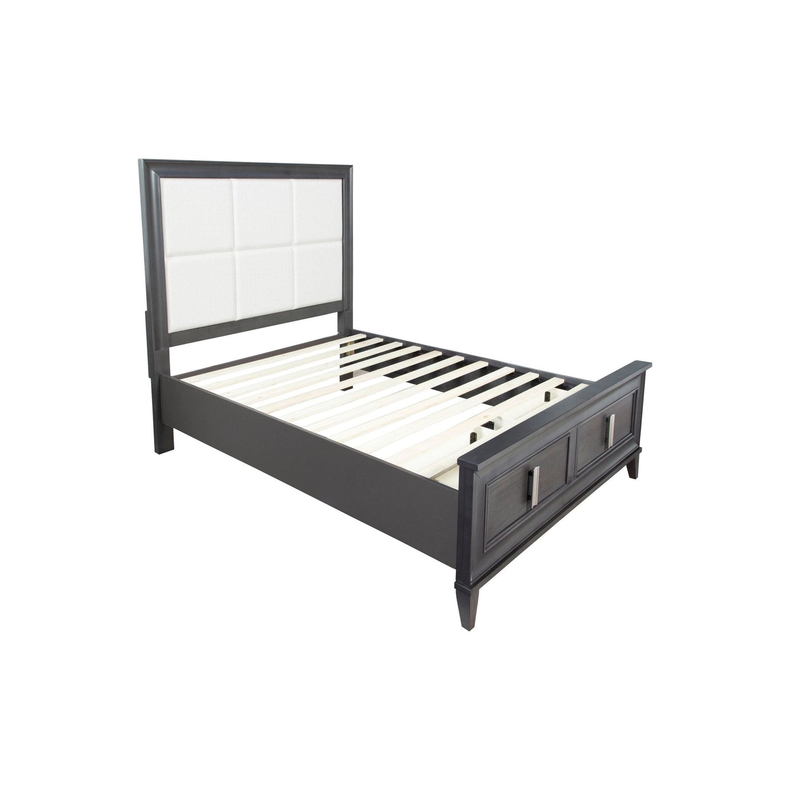 Cama con almacenaje Lorraine, gris oscuro