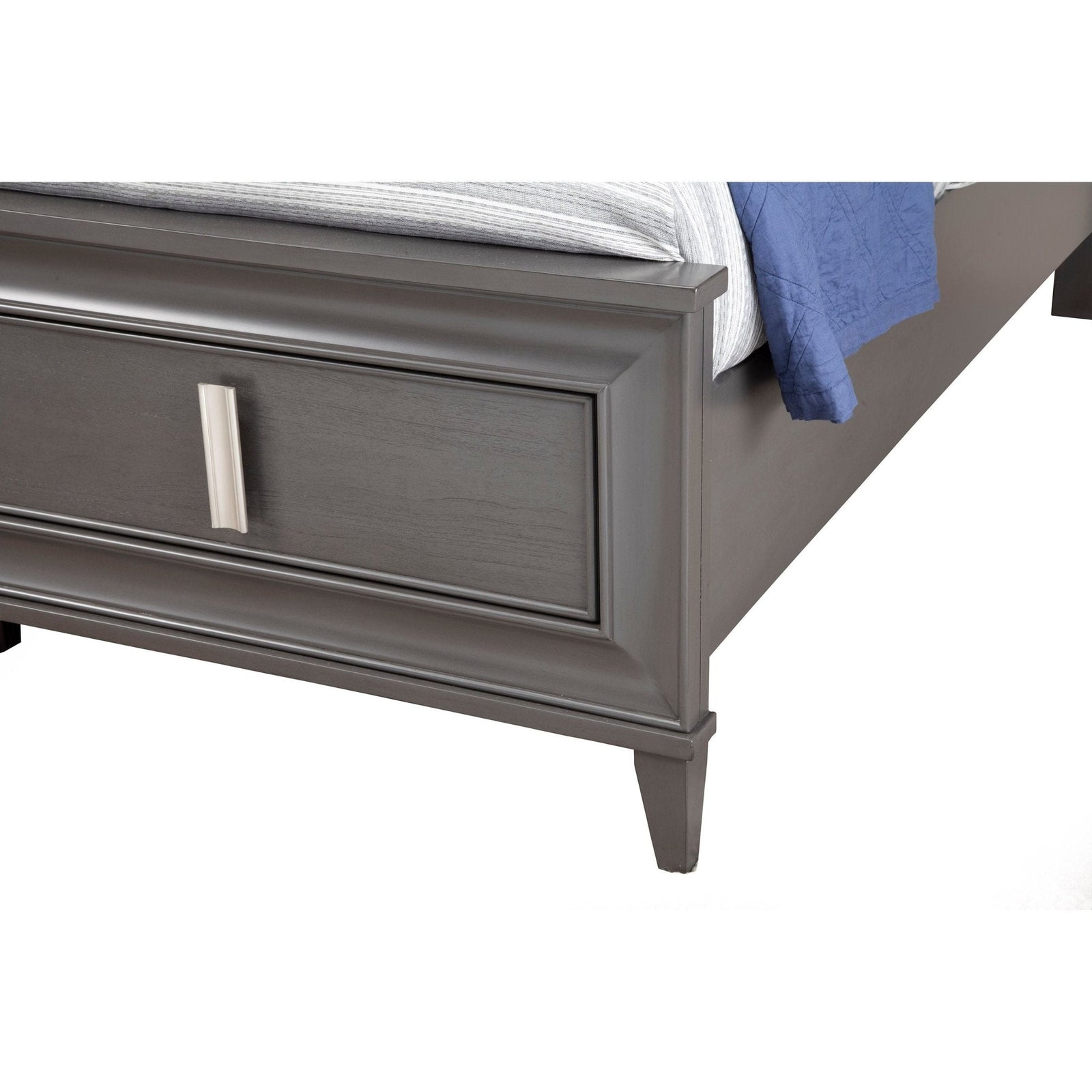 Cama con almacenaje Lorraine, gris oscuro