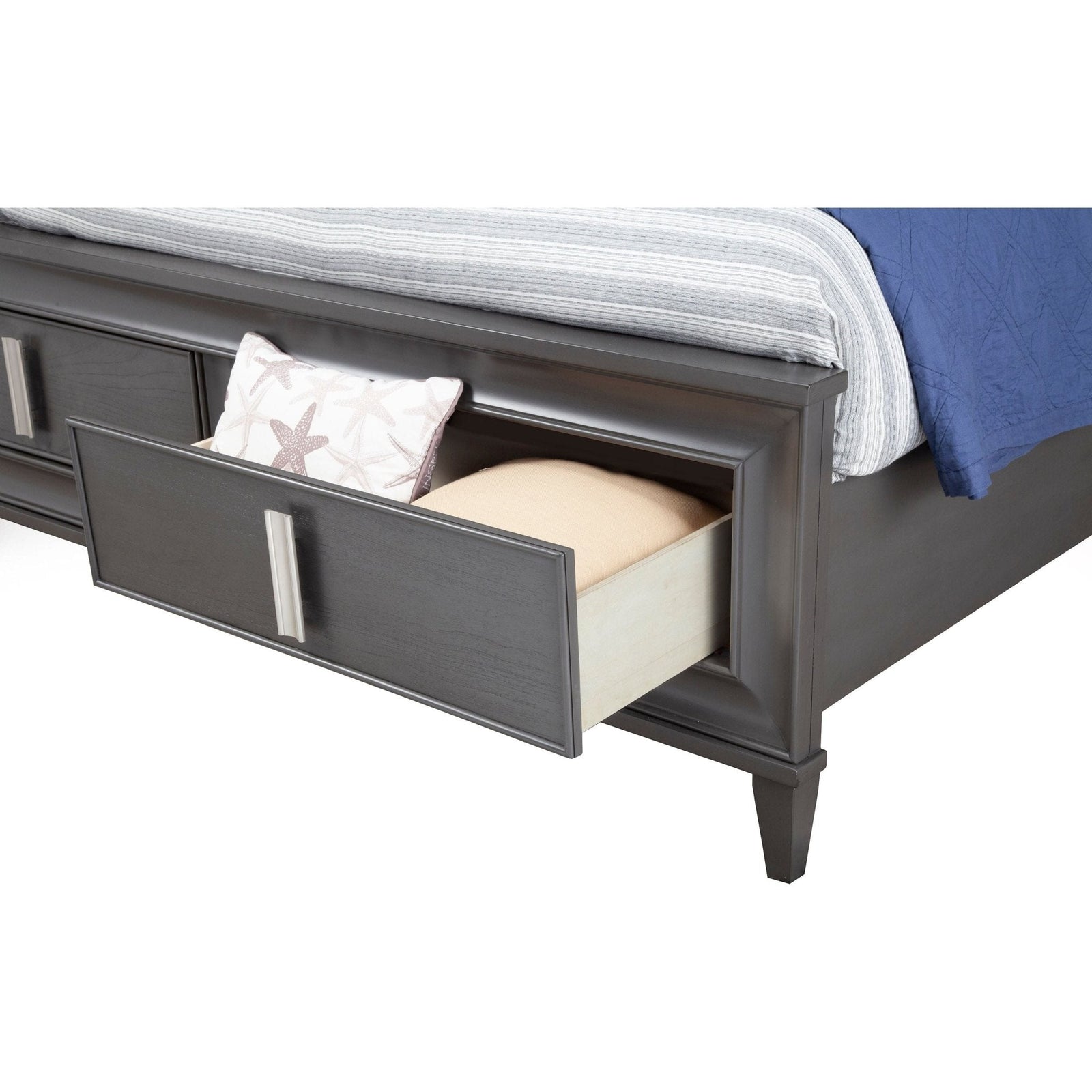 Cama con almacenaje Lorraine, gris oscuro