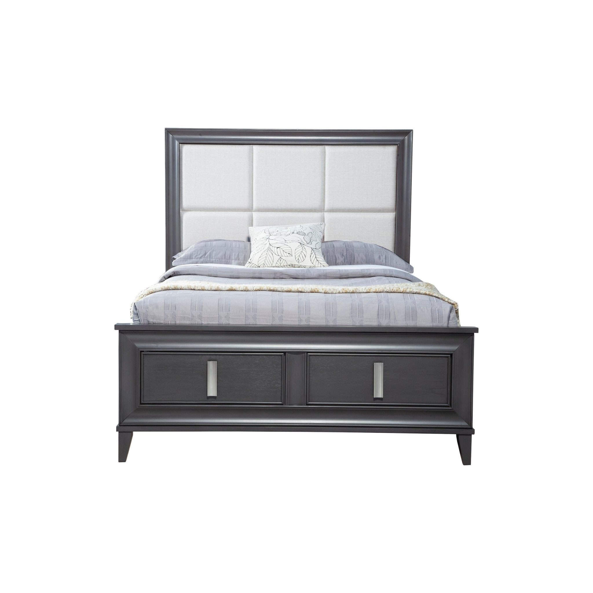 Cama con almacenaje Lorraine, gris oscuro