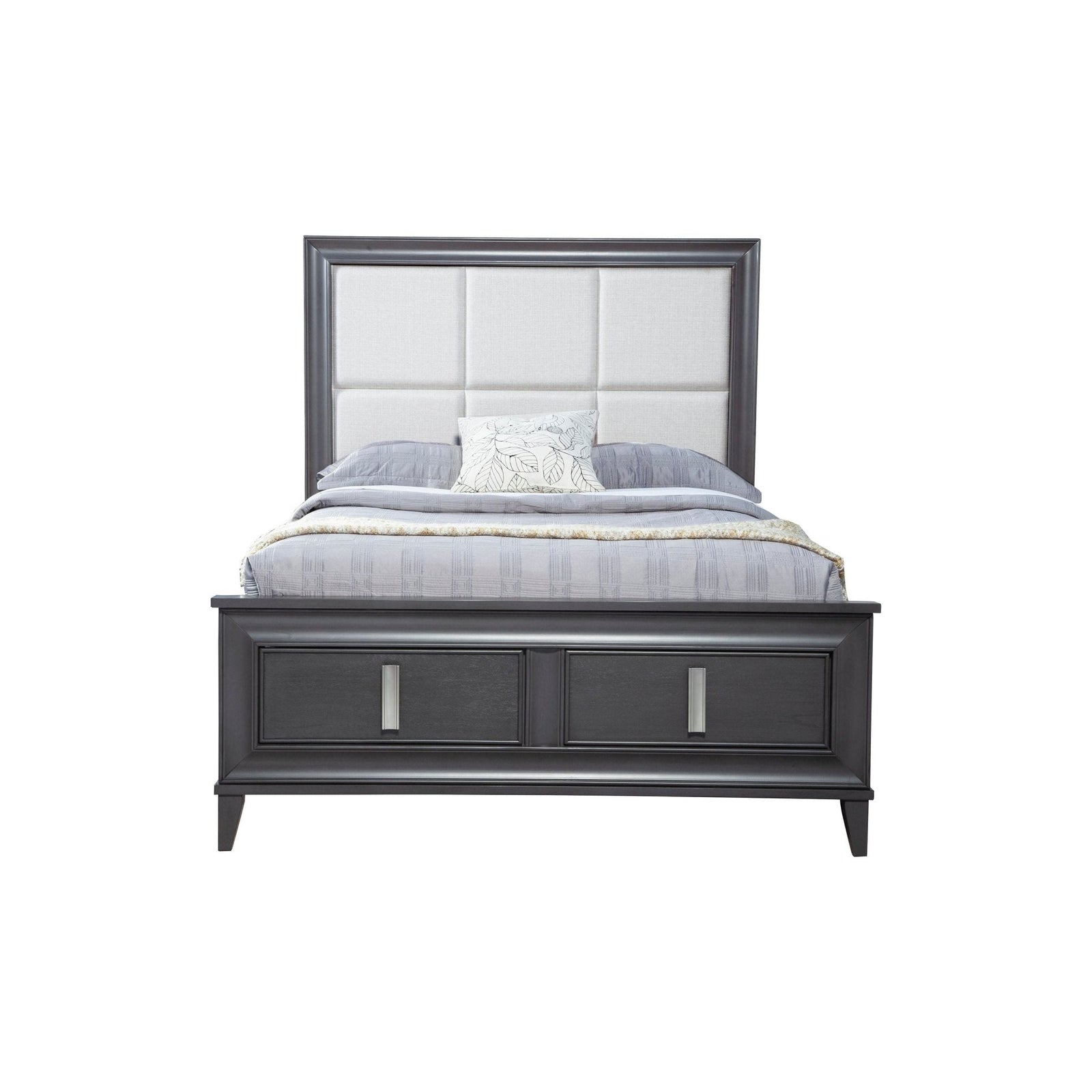 Cama con almacenaje Lorraine, gris oscuro