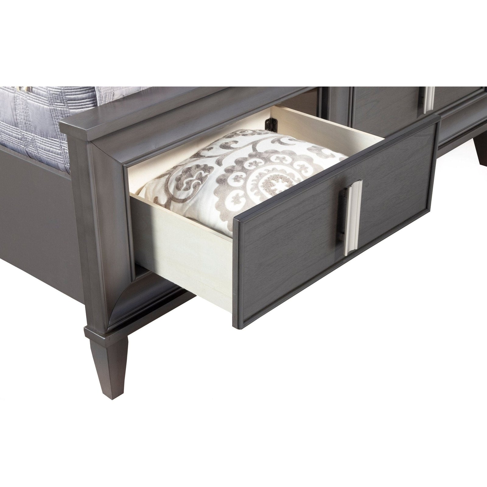 Cama con almacenaje Lorraine, gris oscuro