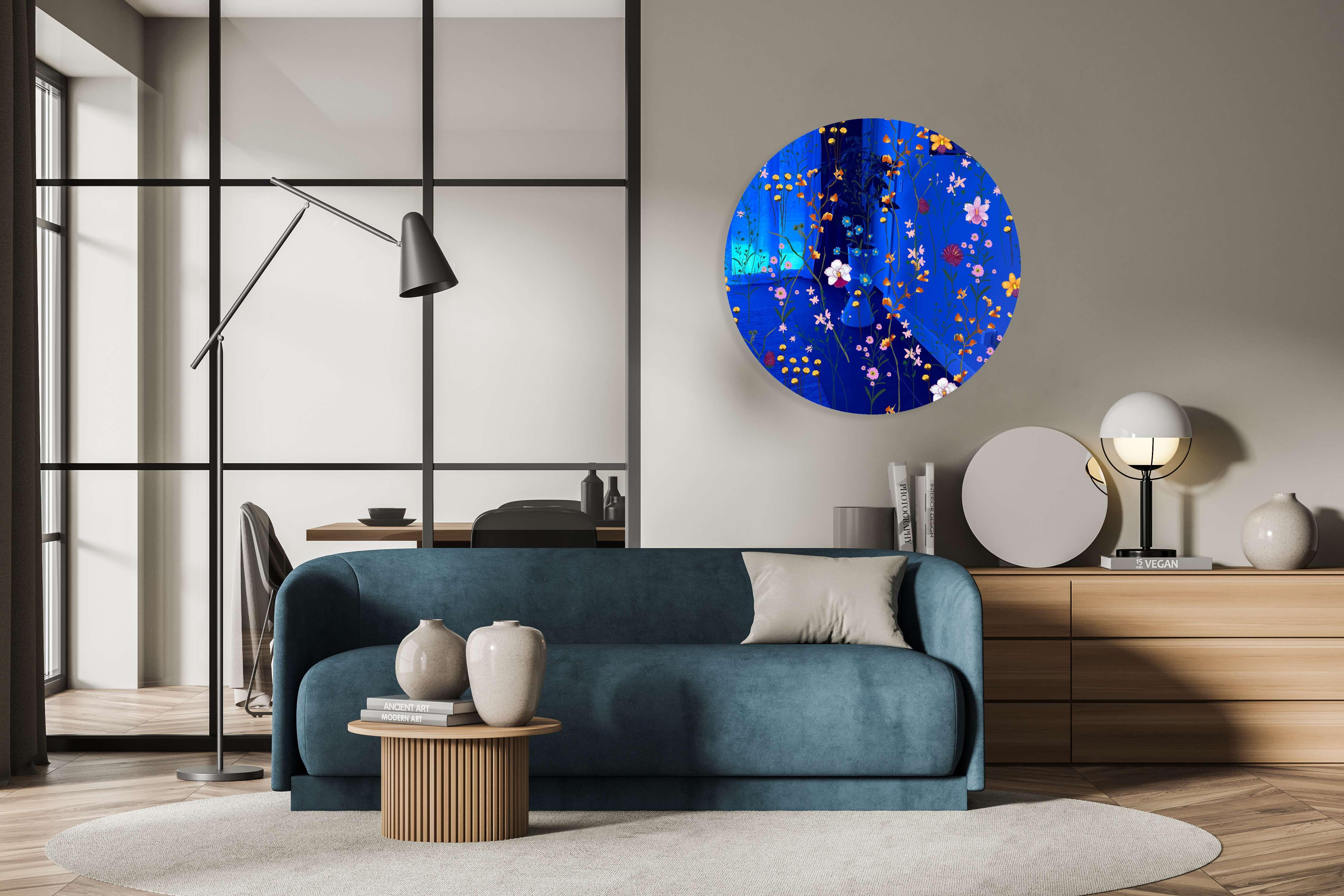 Lovely Field Flowers Printed Mirror Acrylic Circles