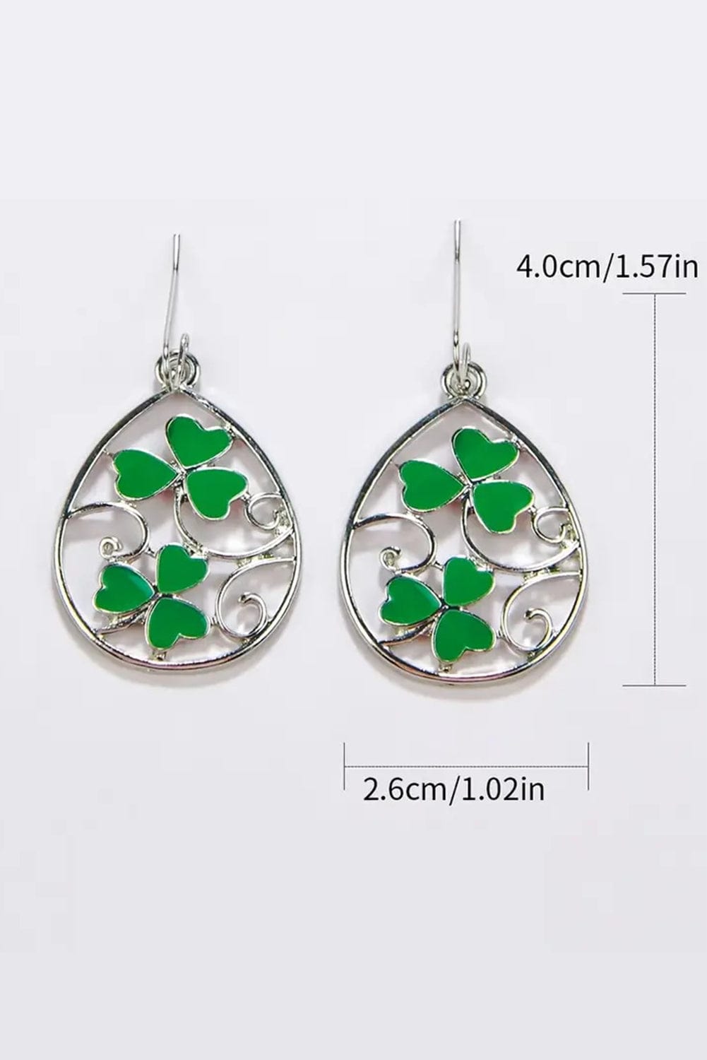 Luck Charmed Silvery St. Patrick Clover Dangle Earrings