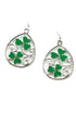 Luck Charmed Silvery St. Patrick Clover Dangle Earrings