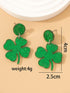 Lucky Charm Blackish Green Shamrock Stud Earrings