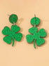 Lucky Charm Blackish Green Shamrock Stud Earrings