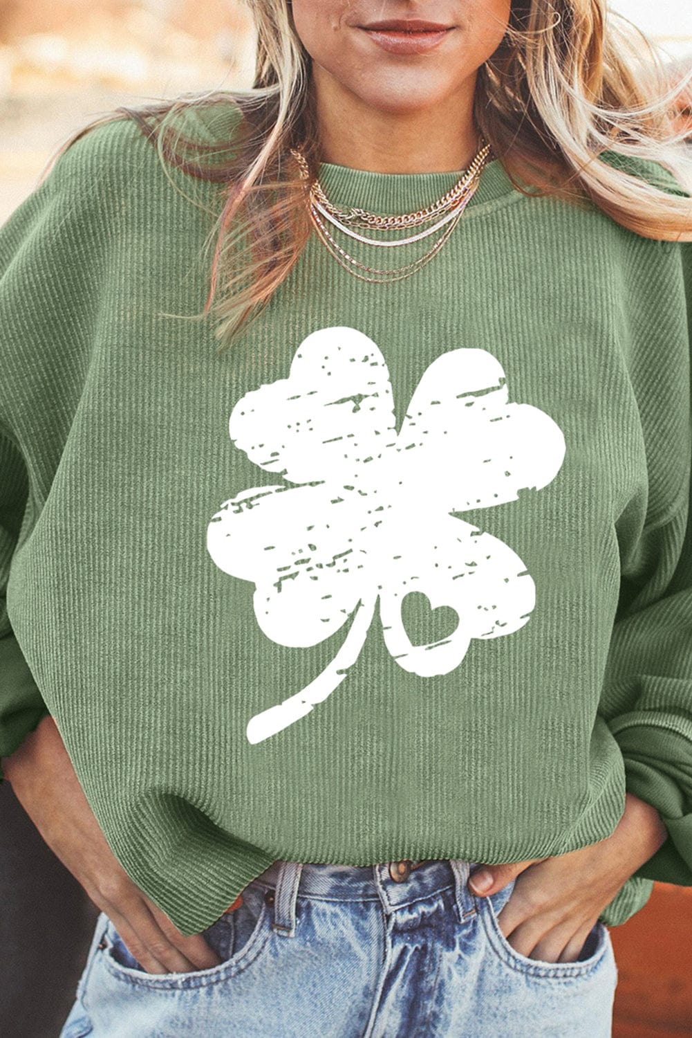 Vintage Clover Design Sweatshirt