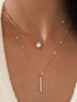 Luxurious Double-Layered Gold Rhinestone Pendant Necklace