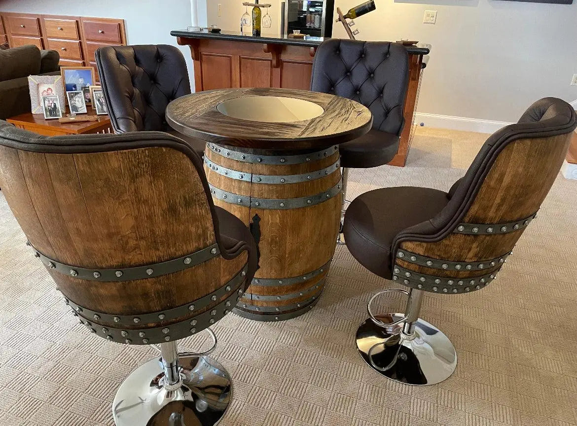Juego de bar de lujo con mesa de bar y taburetes de bar - Muebles de bar multiusos para vino y whisky