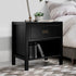 Mesita de noche contemporánea moderna de madera maciza Lydia
