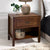 Mesita de noche contemporánea moderna de madera maciza Lydia