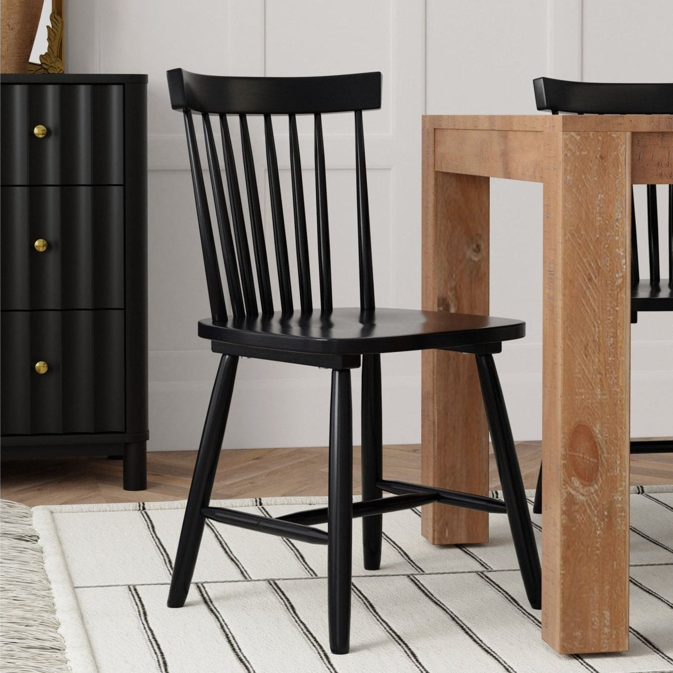 Juego de 2 sillas Windsor Lyra, color negro