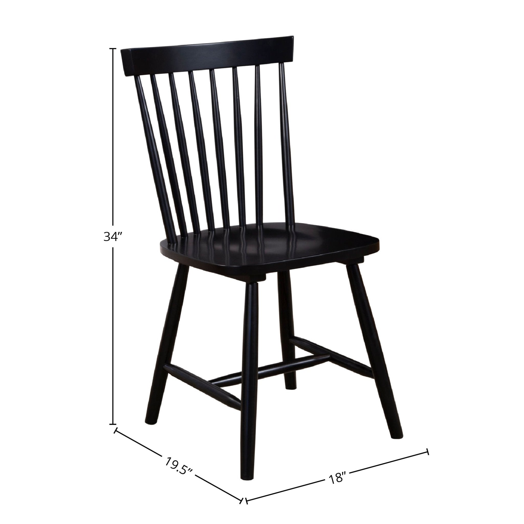 Juego de 2 sillas Windsor Lyra, color negro