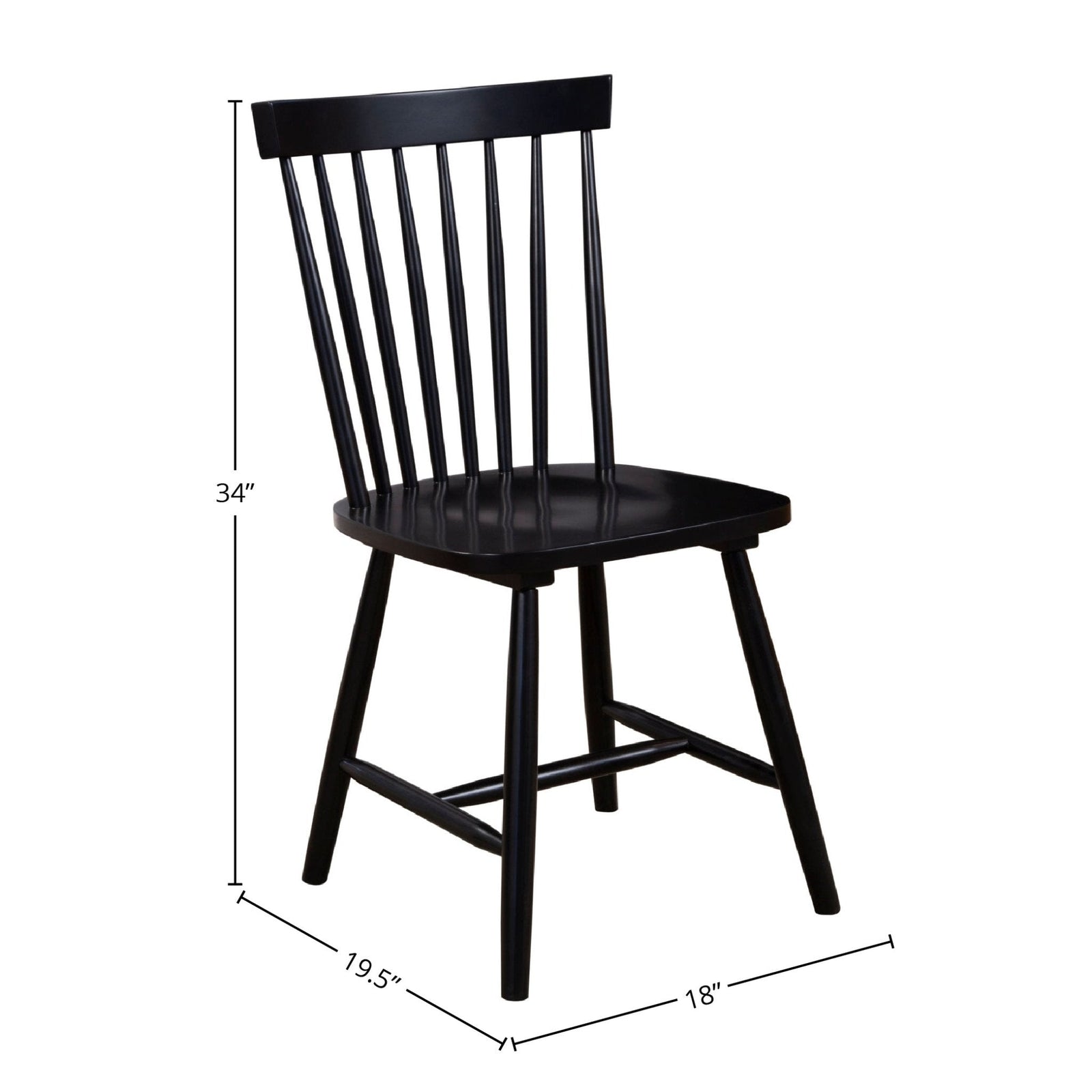 Juego de 2 sillas Windsor Lyra, color negro