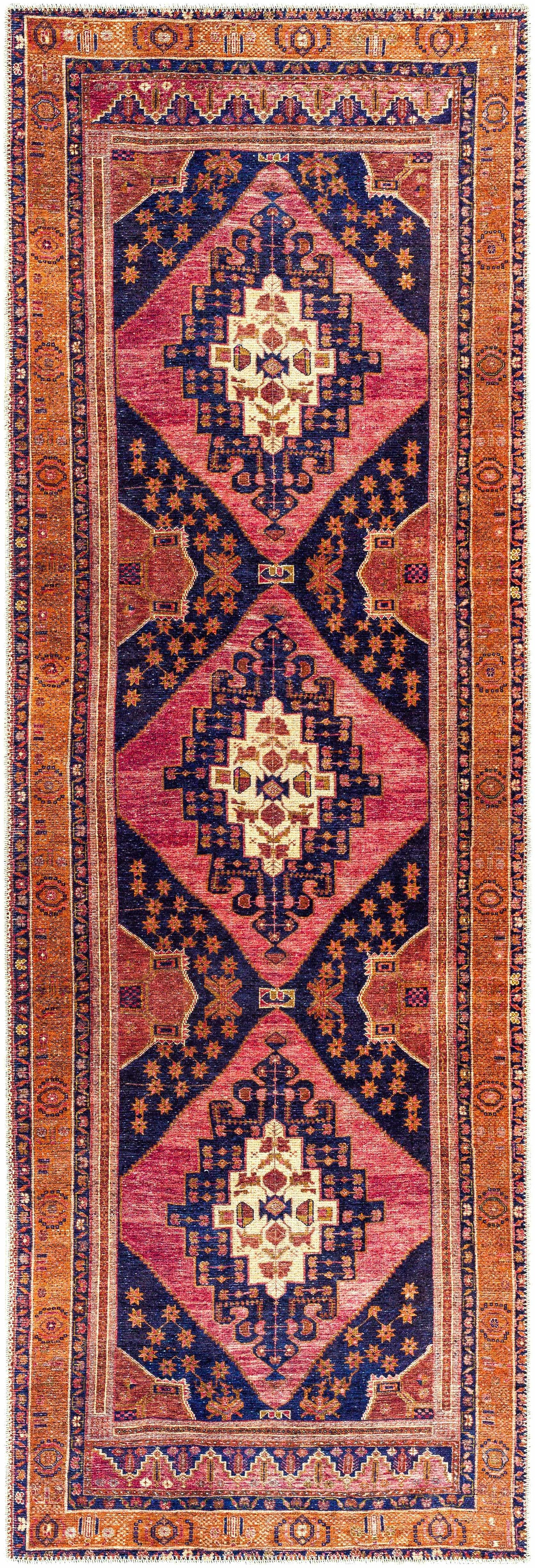 Alfombra lavable de pelo plano vintage Malamote