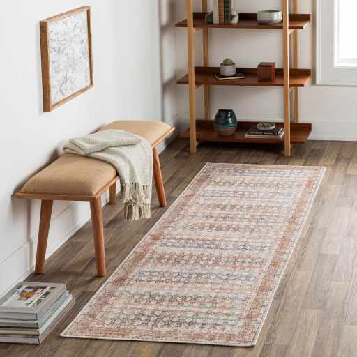 Alfombra lavable desgastada Maligaya de color óxido - Liquidación