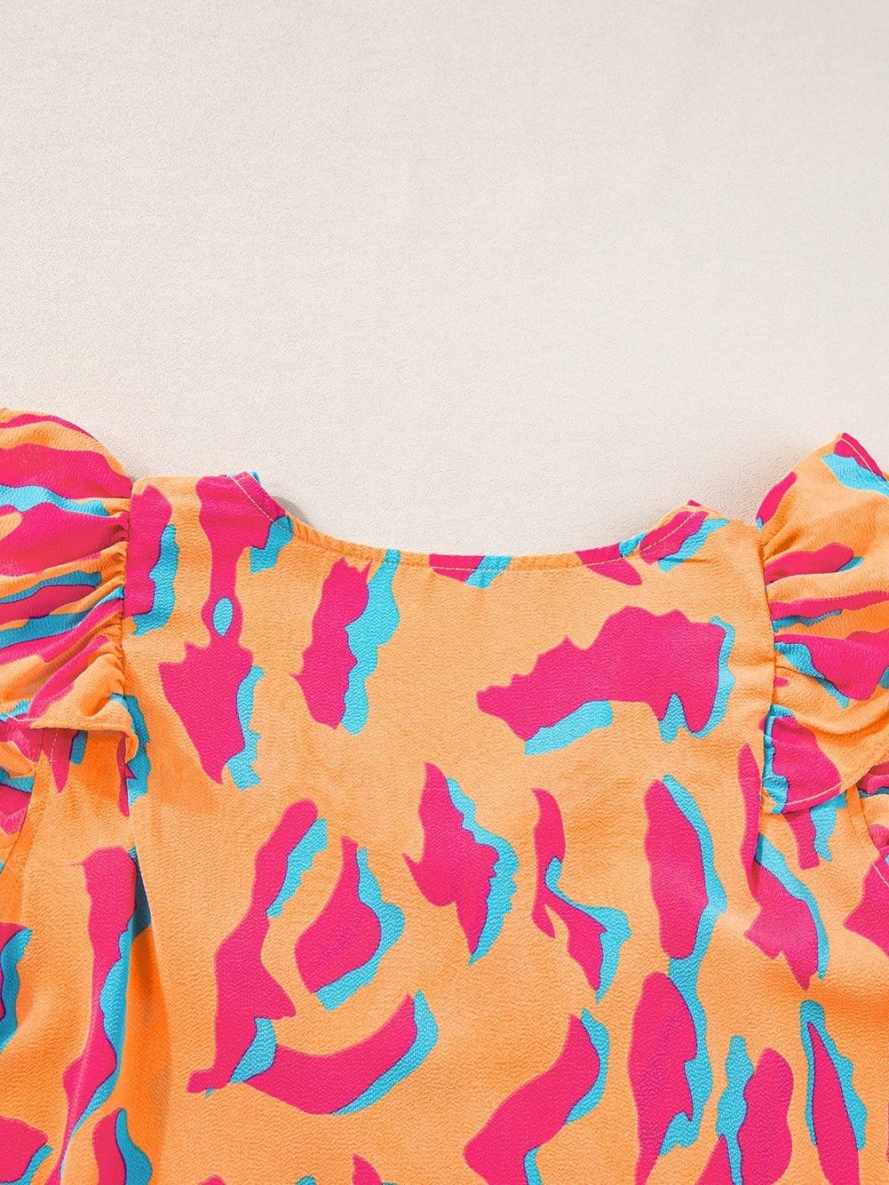 Printed Ruffle Blouse