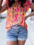 Printed Ruffle Blouse