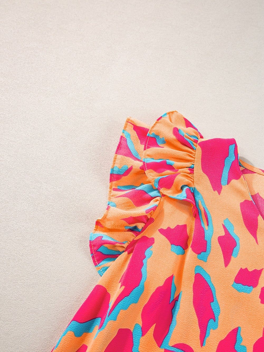 Printed Ruffle Blouse