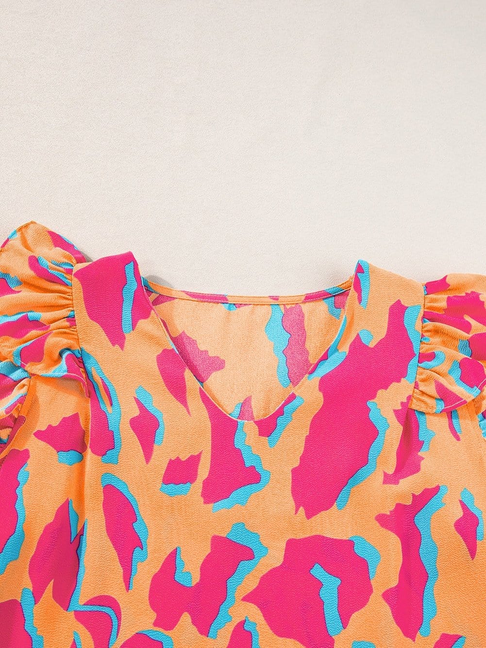 Printed Ruffle Blouse