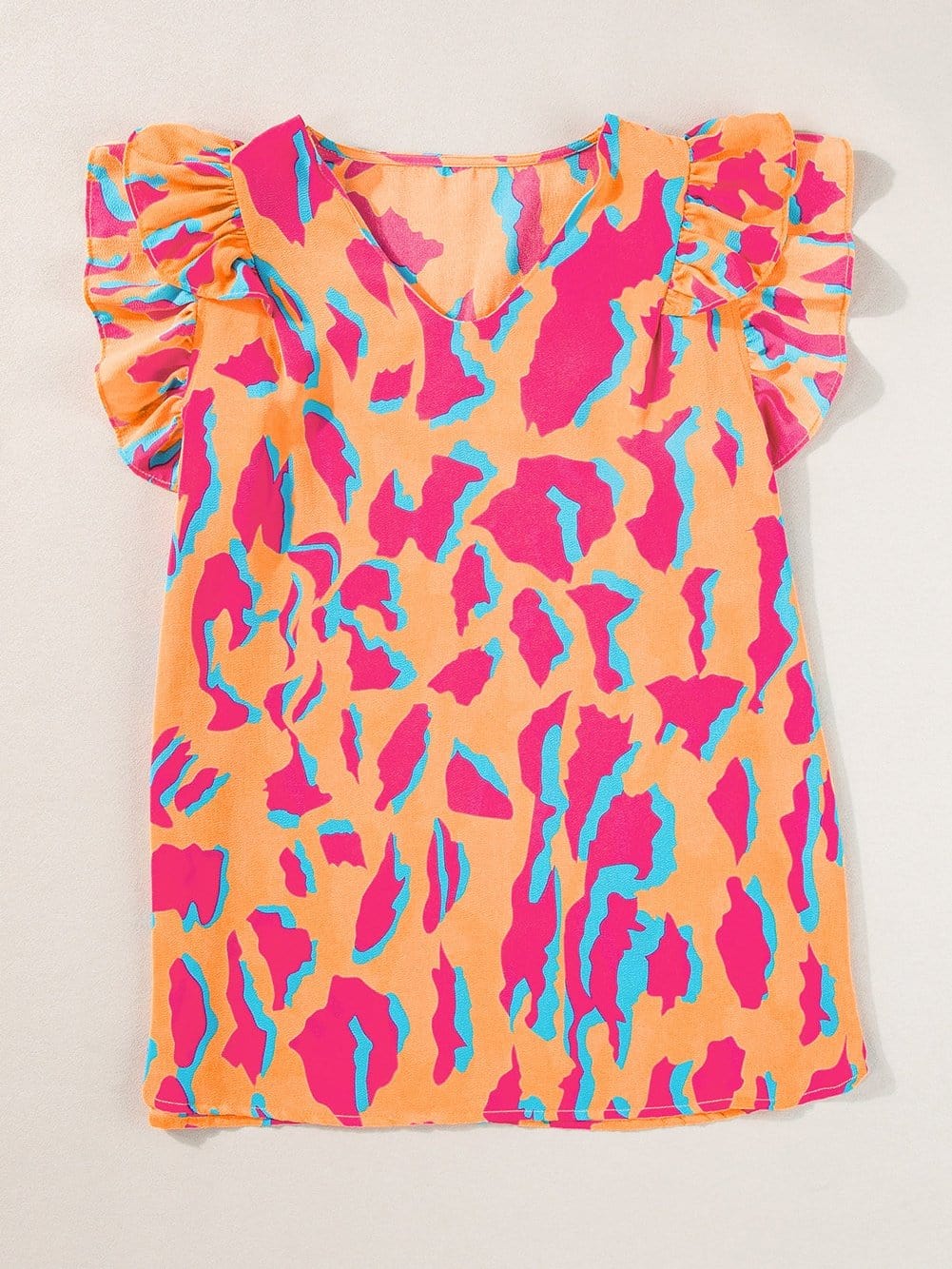 Printed Ruffle Blouse