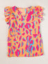 Printed Ruffle Blouse