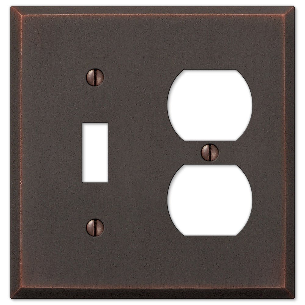 Fundición de bronce envejecido Manhattan: 1 palanca/1 placa de pared dúplex