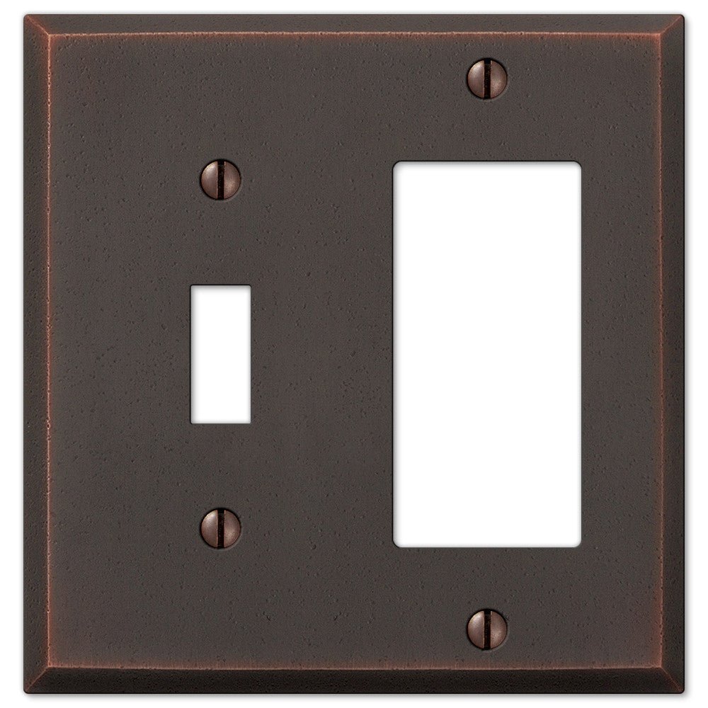 Placa de pared de bronce envejecido fundido Manhattan: 1 palanca/1 balancín