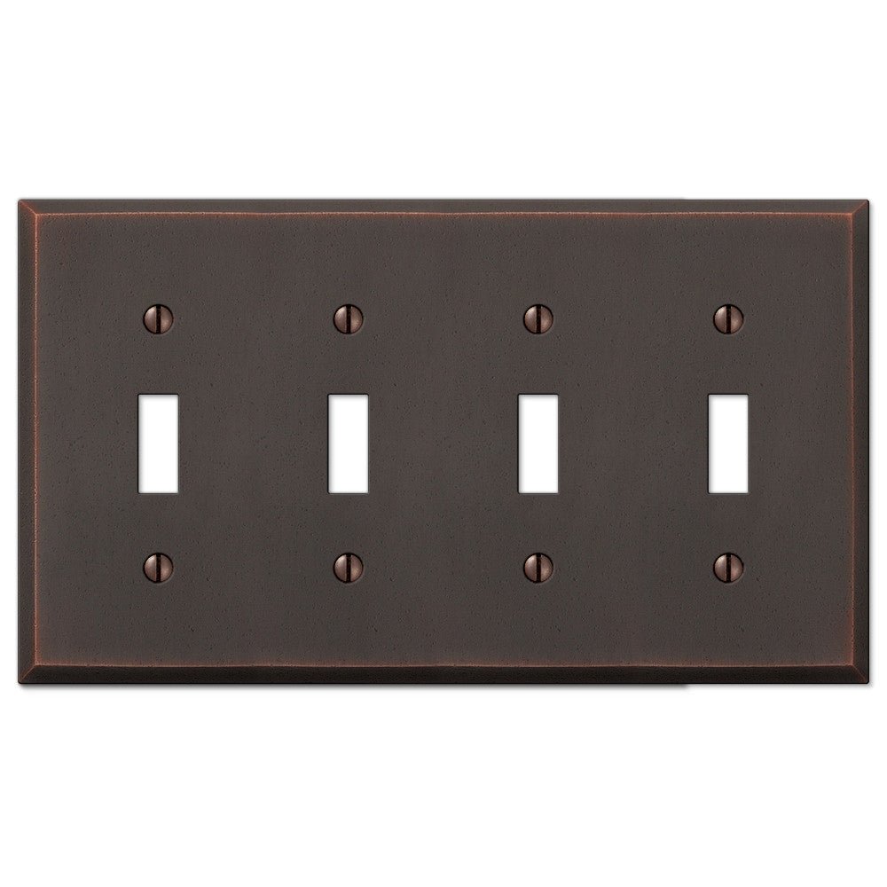Placa de pared de bronce envejecido fundido Manhattan con 4 palancas