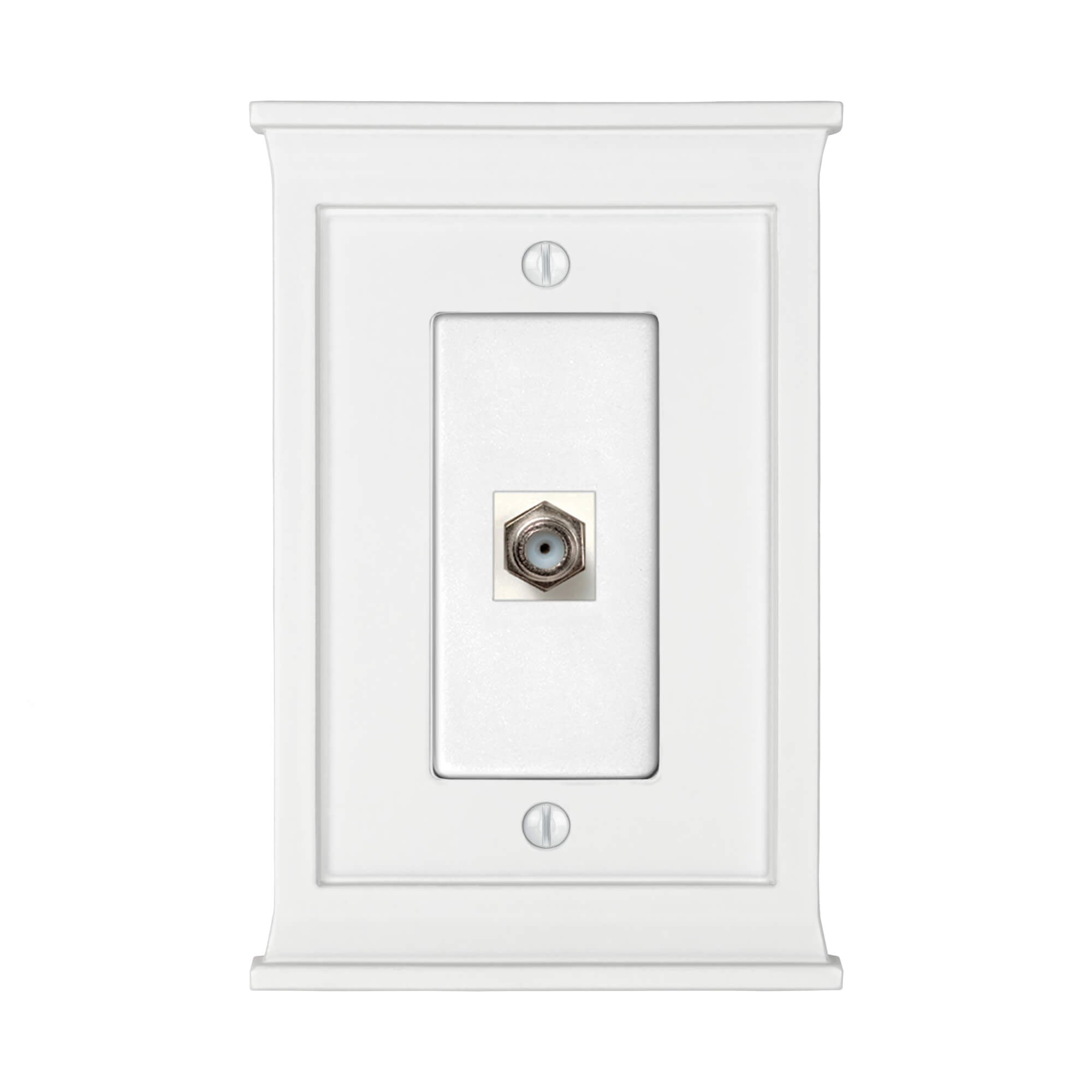 Placa de pared con conector para cable, color blanco, para repisa de chimenea compuesta
