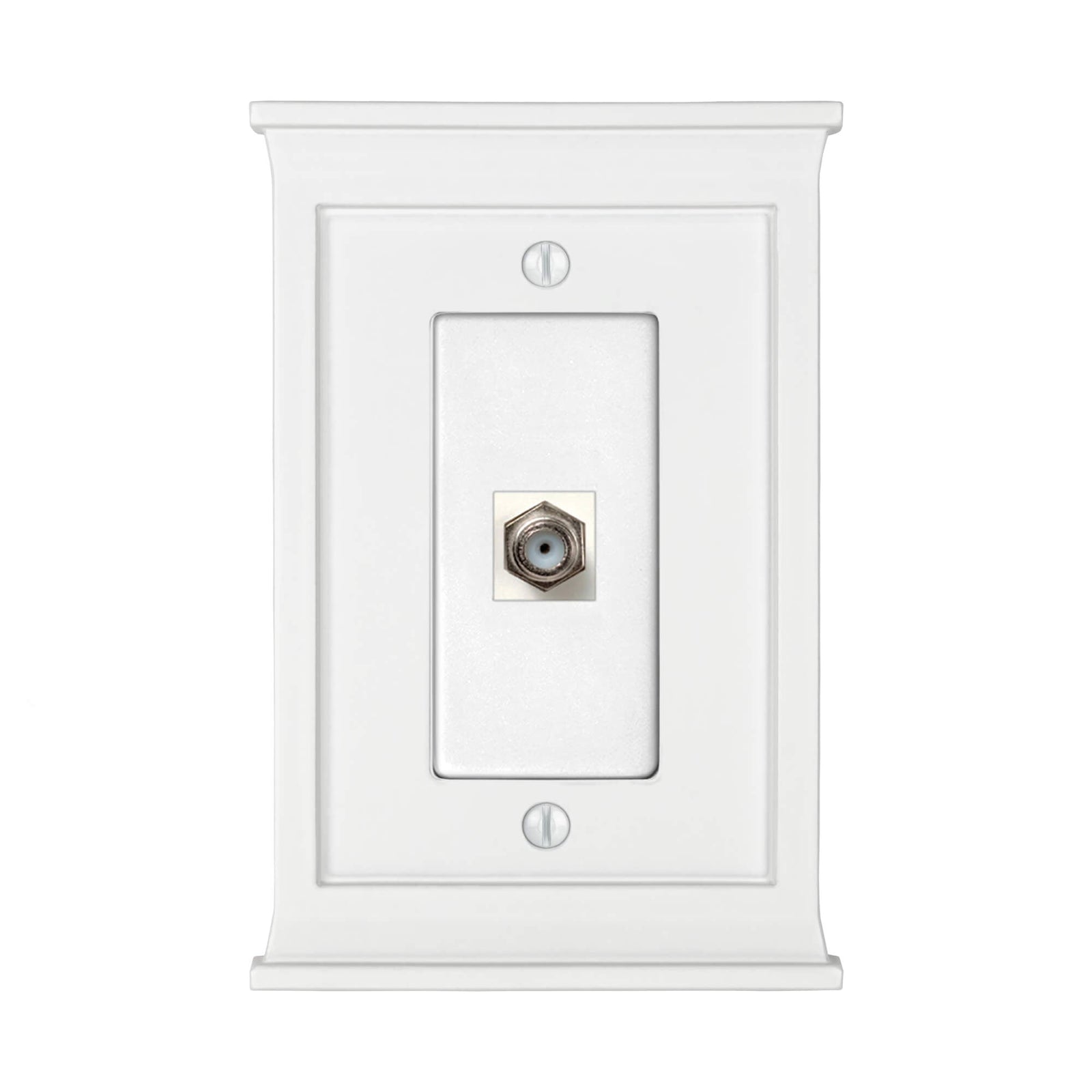 Placa de pared con conector para cable, color blanco, para repisa de chimenea compuesta