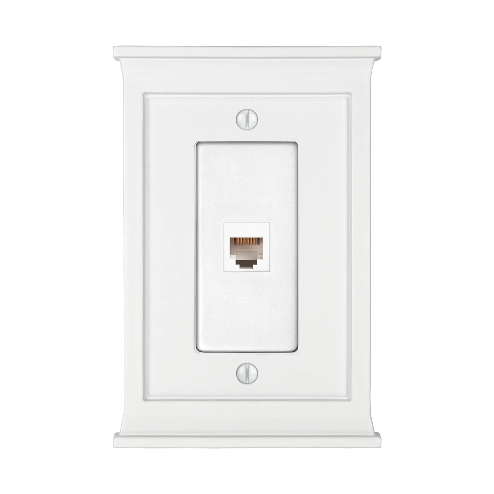 Mantel White Composite - 1 Phone Jack Wallplate