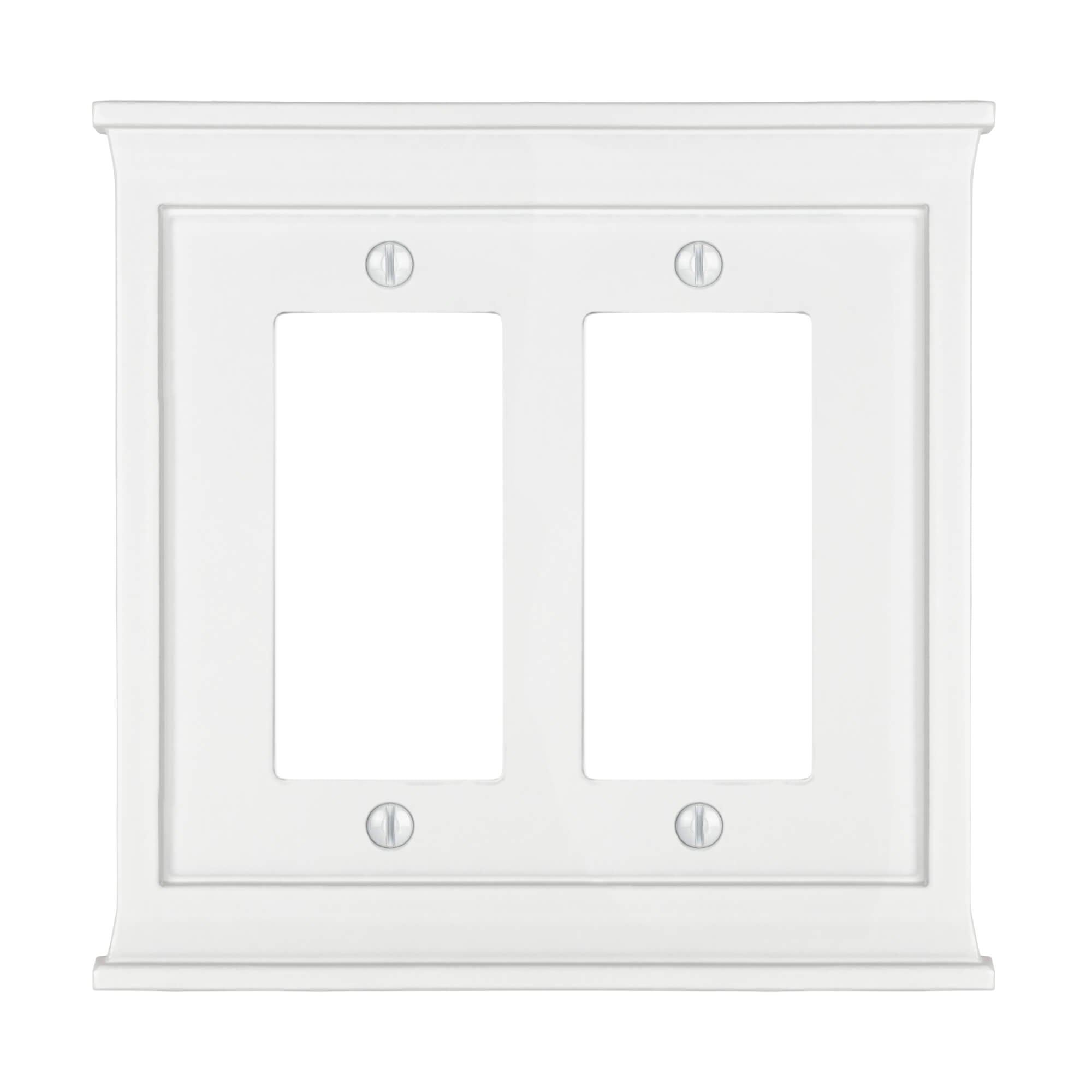 Repisa de chimenea de composite blanco - Placa de pared de 2 balancines
