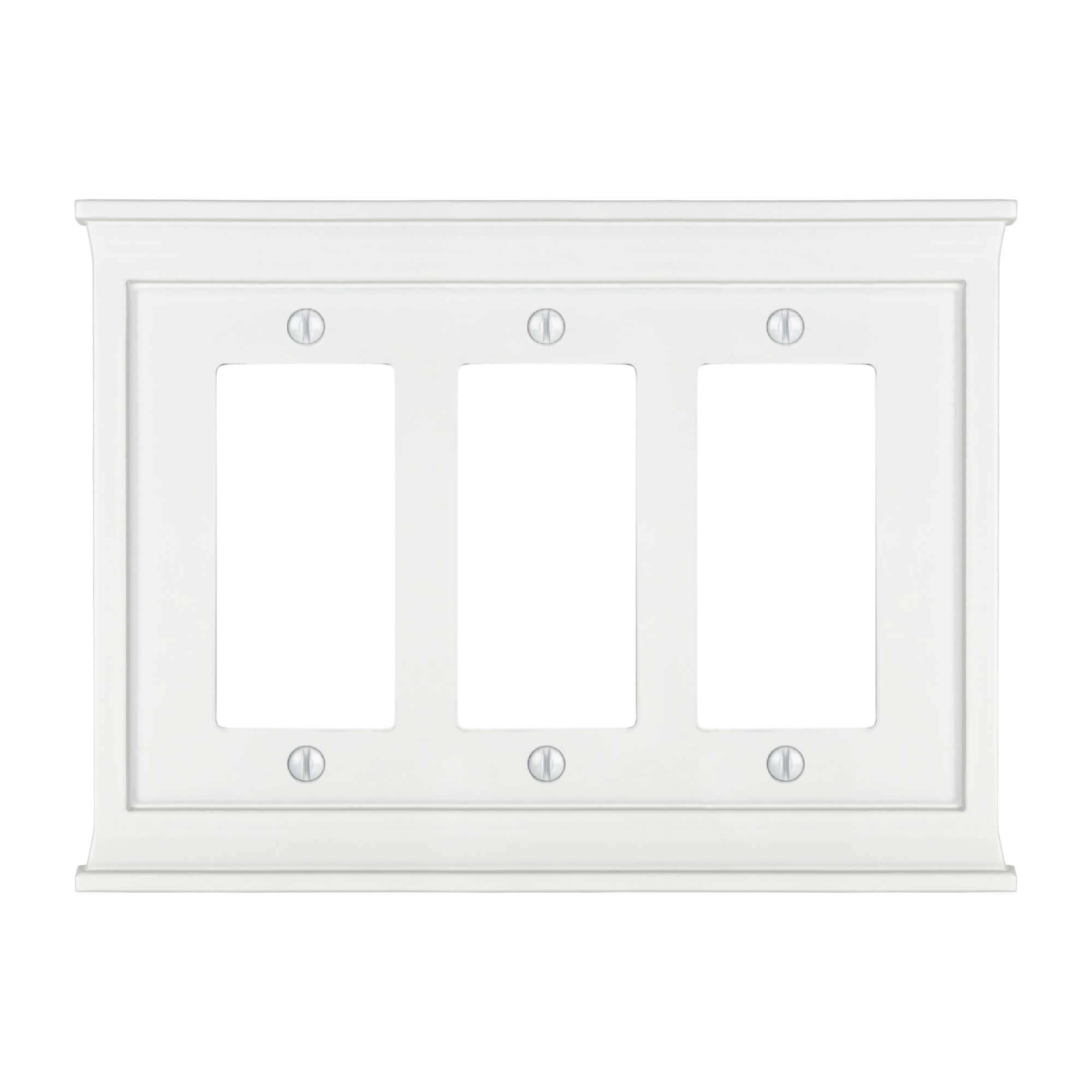 Repisa de chimenea de composite blanco - Placa de pared de 3 balancines