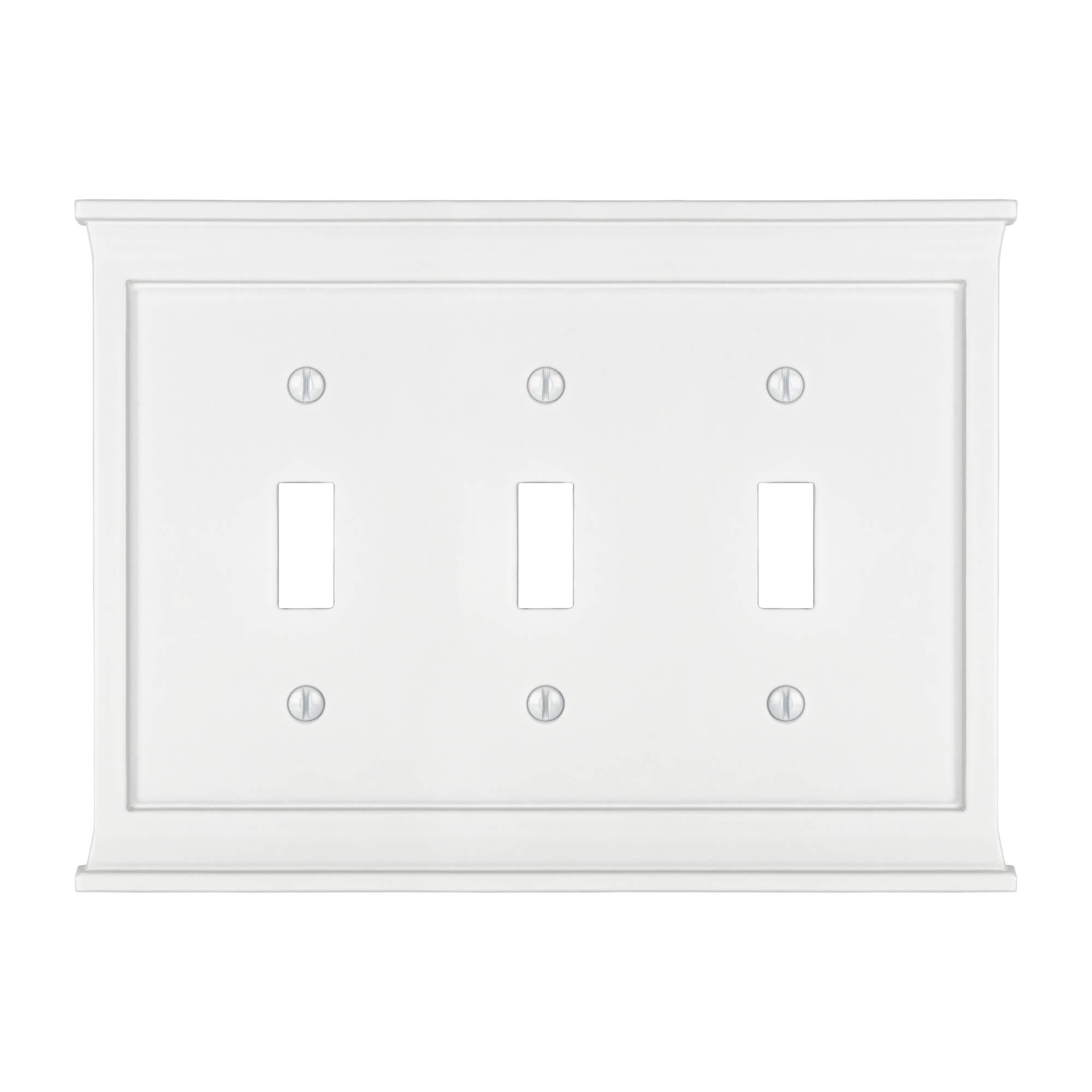 Repisa de chimenea de material compuesto blanco - Placa de pared con 3 palancas