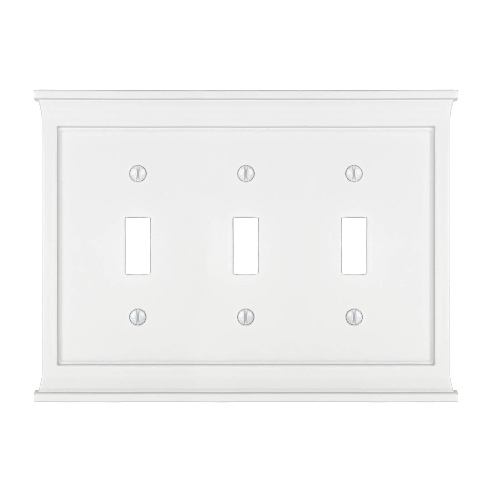 Repisa de chimenea de material compuesto blanco - Placa de pared con 3 palancas
