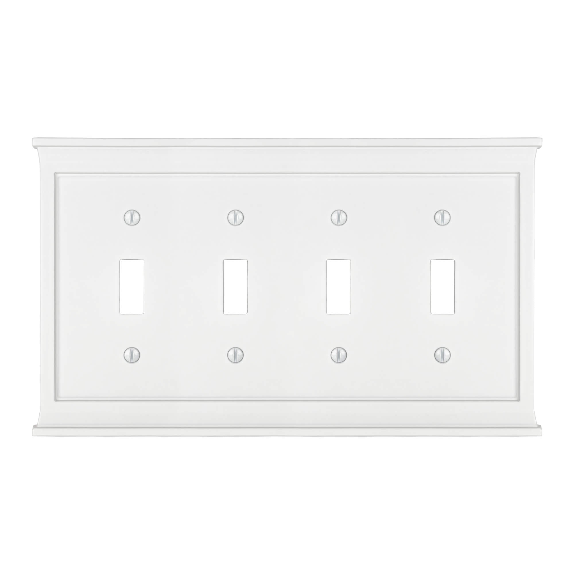 Repisa de chimenea de composite blanco - Placa de pared con 4 palancas
