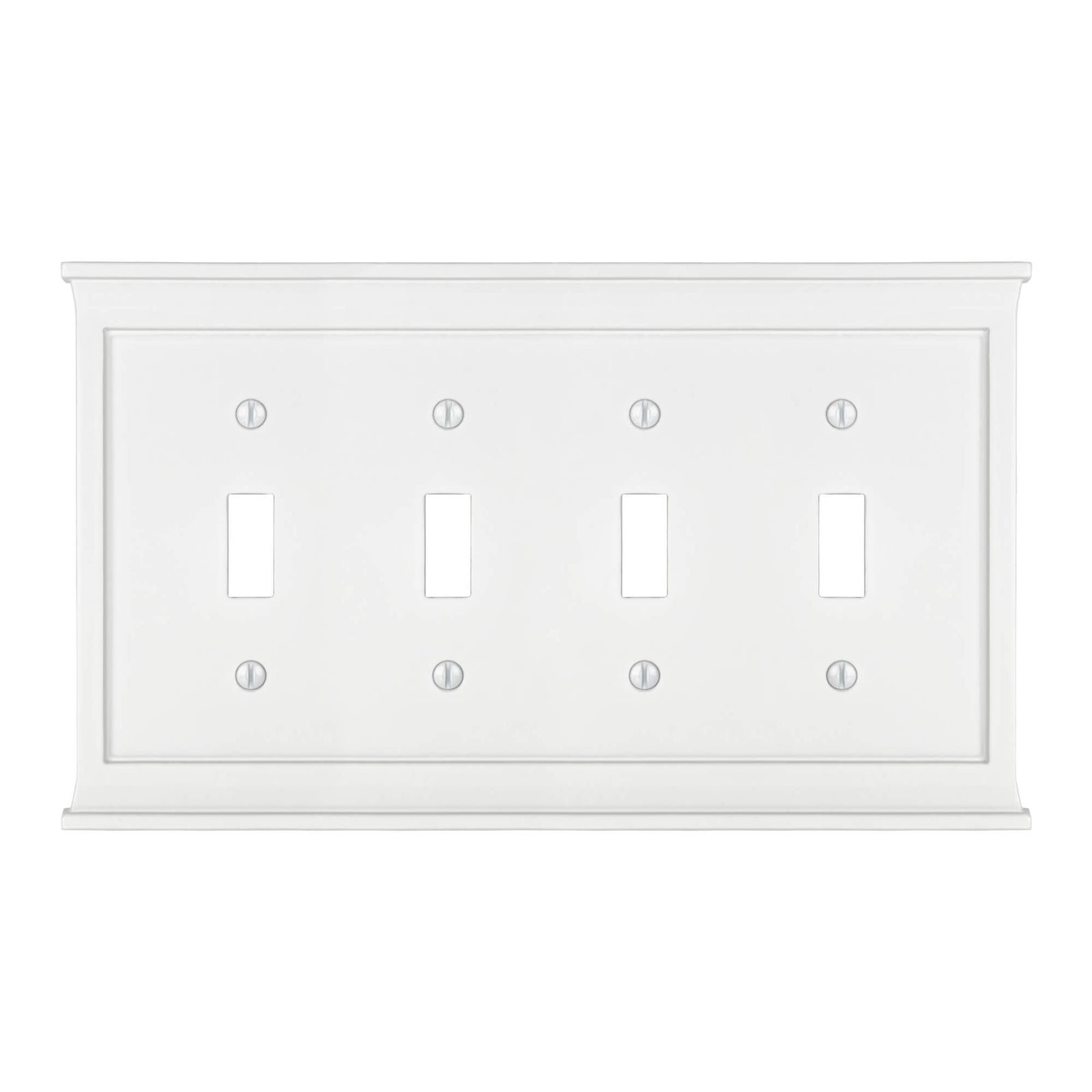 Repisa de chimenea de composite blanco - Placa de pared con 4 palancas